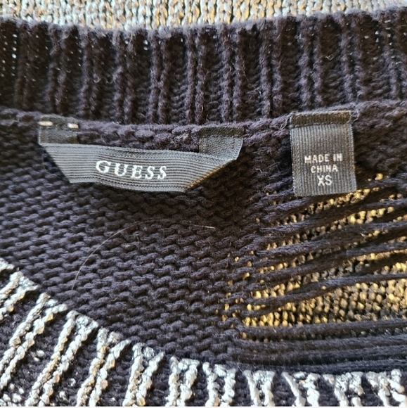 Guess Distressed Silver Metallic Sweater size XS - Picture 5 of 6